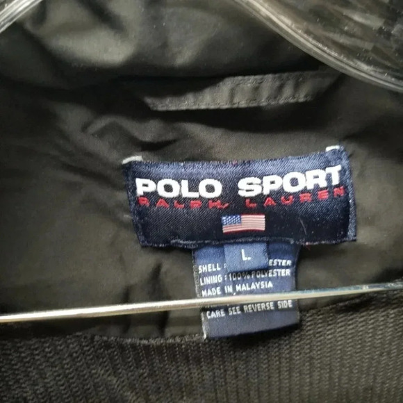POLO Sport Ralph Lauren Black Light Weight Jacket Hood L - Picture 3 of 10
